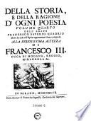 Della Storia, E Della Ragione D'Ogni Poesia