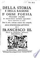 Della storia e della ragione d' ogni poesia ...
