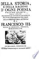 Della storia e della ragione d'ogni poesia