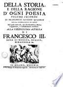 Della storia e della ragione d'ogni poesia, + indice universale della storia... Milano 1752 di Franc. Saver. Quadrio