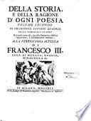 Della storia e della ragione d'ogni poesia, + indice universale della storia... Milano 1752 di Franc. Saver. Quadrio