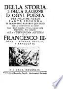 Della storia e della ragione d'ogni poesia volumi quattro. [With] Indice universale