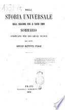 Della storia universale dalla creazione fino ai nostri tempi sommario compilato per uso delle scuole dal dott. Giovan Battista Faggi