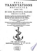 Della tramutatione metallica sogni tre