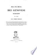 Della vita privata dei genovesi Luigi Tommaso Belgrano