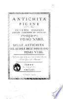 Delle antichità picene dell'abate Giuseppe Colucci patrizio camerinese. Tomo 1-[31.] ..