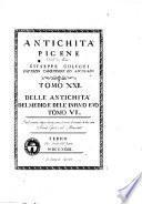Delle antichità picene dell'abate Giuseppe Colucci patrizio camerinese. Tomo 1-[31.] ..