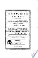 Delle antichità picene dell'abate Giuseppe Colucci patrizio camerinese. Tomo 1-[31.] ..