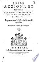 Delle attioni ... del S. Alessandro de Medici