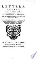 Delle cagioni della espulsione de' Gesuiti da tutti i regni della monarchia spagnuola esposti in una lettera da un gesuita del Collegio Romano ad un suo fratello, abitante in Venezia di cittadinesca estrazione