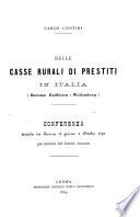 Delle casse rurali di prestiti in Italia