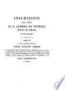 Delle inscrizioni Veneziane