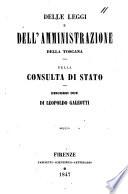 Delle leggi e dell'amministrazione della Toscana discorsi due di Leopoldo Galeotti
