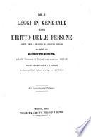 Delle leggi in generale e del diritto delle persone