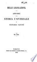 Delle legislazioni appendice alla Storia universale