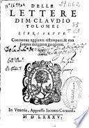 Delle lettere di M. Claudio Tolomei