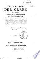 Delle malattie del grano in erba non curate o ben conosciute