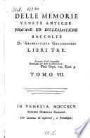 Delle Memorie Venete Antiche Profane Ed Ecclesiastiche