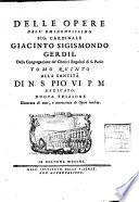Delle opere dell'eminentissimo sig. cardinale Giacinto Sigismondo Gerdil ... Tomo primo \-sesto] ...