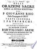 Delle Orazioni Sacre Sopra La Divina Srittura