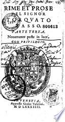 Delle Rime et prose del S. Torquato Tasso