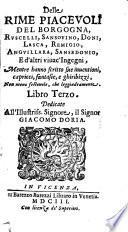 Delle Rime Piacevoli Del Berni, Casa, Mauro, Varchi, Dolce, Et d'alteri Auttori ... Libro ...