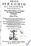 Dello specchio di scientia universale