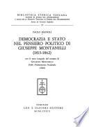 Democrazia e stato nel pensiero politico di Giuseppe Montanelli, 1813-1862