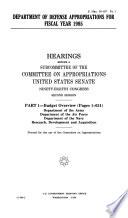 Department of Defense appropriations for fiscal year 1985