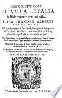 Descrittione di tutta l'Italia, et isole pertinenti ad essa