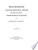 Descrizione d'alcune medaglie greche del museo del barone Stanislao di Chaudoir