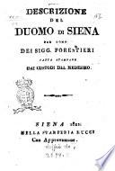 Descrizione del duomo di Siena per comodo dei sigg. forestieri fatta stampare dai custodi del medesimo