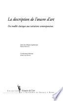 Descrizione dell'opera d'arte dal modello classico della ecphrasis umanistica alle sue variazioni contemporanee