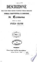 Descrizione dello stato fisico, politico, statistico, storico, biografico della Provincia e Diocesi di Cremona