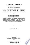 Descrizione di un nuovo processo per coltivare il gelso