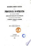 Descrizione, origini e successi della provincia d'Otranto del filosofo e medico Girolamo Marciano di Leverano