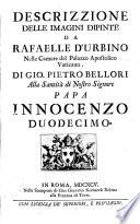 Descrizzione delle imagini dipinte da Rafaelle d'Urbino nelle Camere del Palazzo Apostolico Vaticano