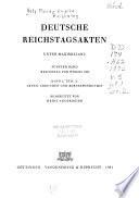 Deutsche Reichstagsakten, mittlere Reihe: Reichstag von Worms 1495