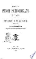 Di alcune antinomie politico-legislative in Italia
