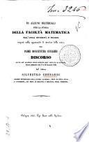 Di alcuni materiali per la storia della Facoltà matematica nell'antica Università di Bologna