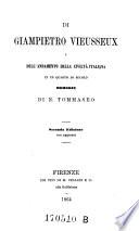 Di Giampietro Vieusseux e dell'andamento della civiltà italiana in un quarto di secolo Mémorie