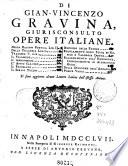 Di Gian-Vincenzo Gravina ... Opere italiane ...