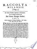 Di Giulia Drusilla figliuola di Germanico. Dissertazione del conte Giorgio Giulini. cap. 1. Della famiglia di Giulia Drusilla, e del tempo, e del luogo della sua nascita