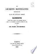 Di Giuseppe Montesanto mantovano e di cio ch'egli opero racconto letto nella seduta 22. dicembre 1840. dell'I. R. Accademia di scienze lettere ed arti di Padova da Gio. Maria Zecchinelli