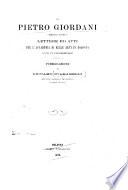 Di Pietro Giordani materia inedita pubblicazione di Luciano Scarabelli