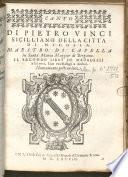 DI PIETRO VINCI SICILLIANO DELLA CITTA DI NICOSIA. MAESTRO DI CAPELLA In Santa Maria Maggior di Bergamo. IL SECONDO LIBRO DE MADREGALI a sei voci, Con vno dialogo a dodeci