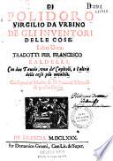 Di Polidoro Virgilio da Urbino, Degli inventori delle cose, libri otto. Tradotti per Fr Baldelli...