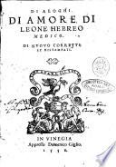 Dialoghi di amore, di Leone Hebreo medico