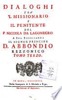 Dialoghi tra' 'L Missionario e il Penitente del P. Niccola da Lagonegro