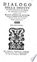 Dialogo Della Institution Delle Donne Di Messer Lodovico Dolce
